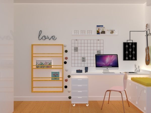 Aproveitamos bancada e revisteiro existentes