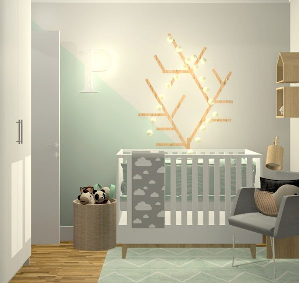 Cabideiro árvore da Ameise com cordão de luz charmoso