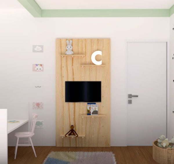 Painel pegboard em pinus permite diversas composições
