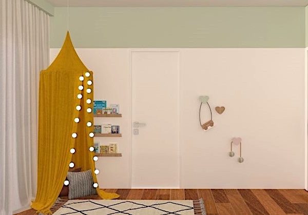 Cabana dossel mostarda traz aconchego para os momentos de leitura
