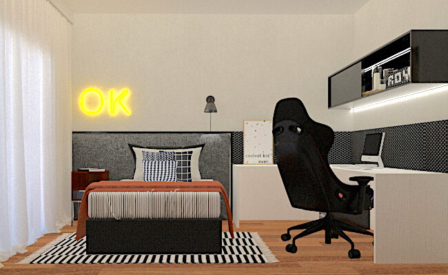 Composição caprichada de cores e materiais