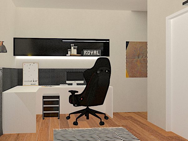 Bancada com painel em ferro tramado dá o ar industrial a proposta